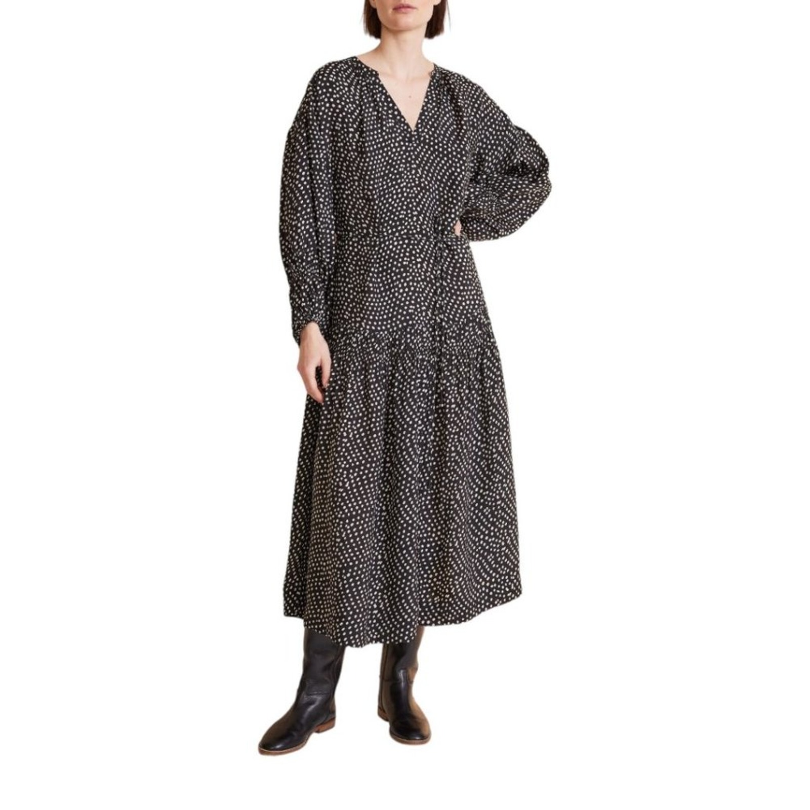 Apiece Apart Ela Maxi Dress Black Dot Size Small Nwot $425 Msrp